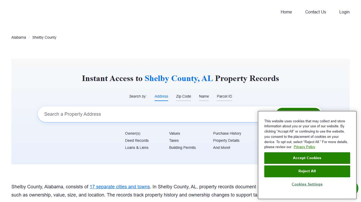 Shelby County, AL Property Records Owners, Deeds, Permits
